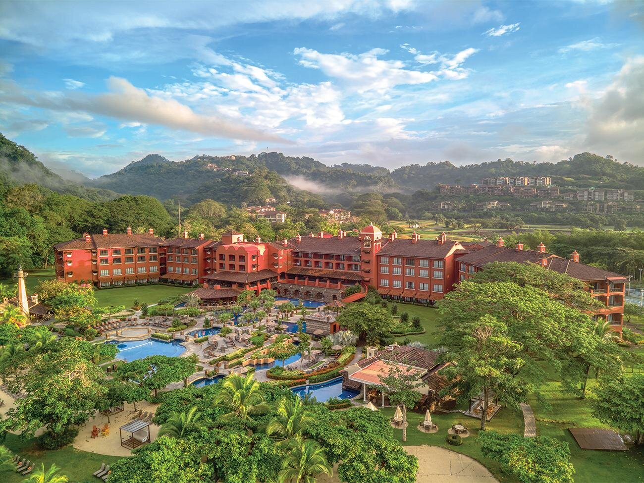 Aerial view of Los Sueños Marriott and the Costa Rican Pacific landscape